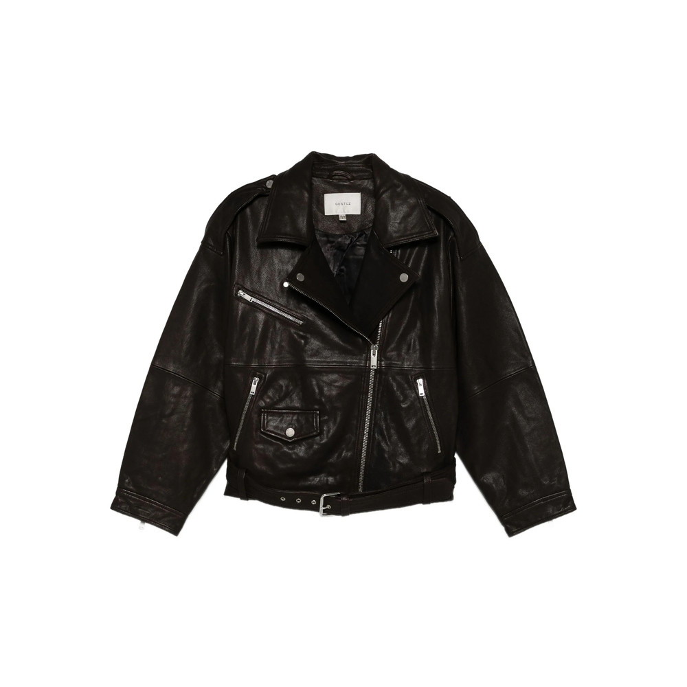 Gestuz Belted Leather Jacket