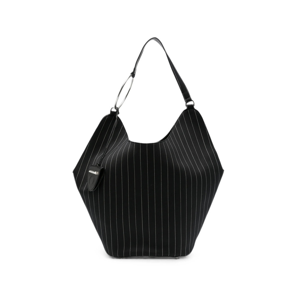 Dondup Pinstripe-pattern Ring-handle Tote Bag