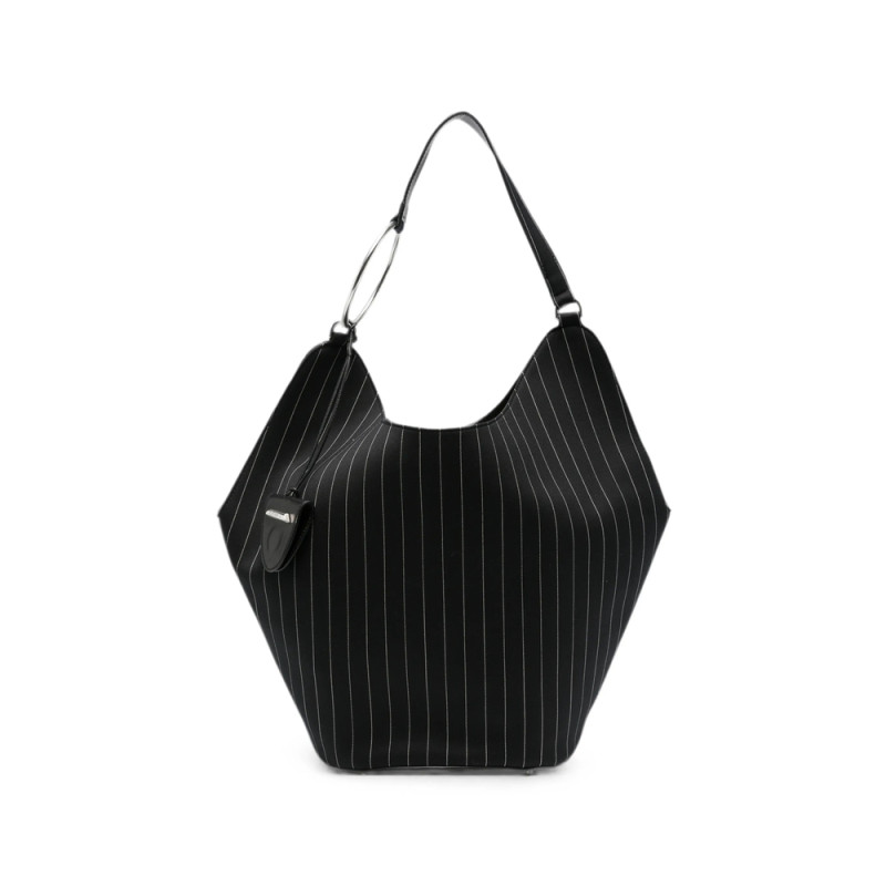 Dondup Pinstripe-pattern Ring-handle Tote Bag