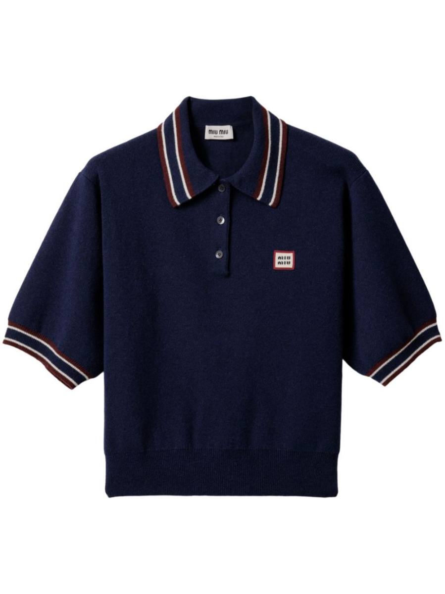 logo-patch polo sweater