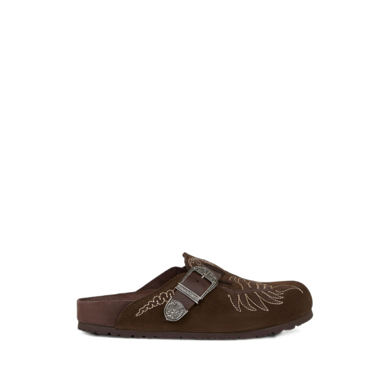 Etro X Birkenstock X Birkenstock Embroidered Suede Boston Clogs