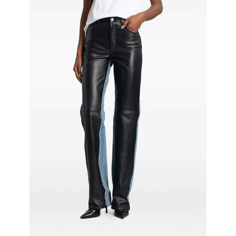 Haikure Leather-panel Jeans