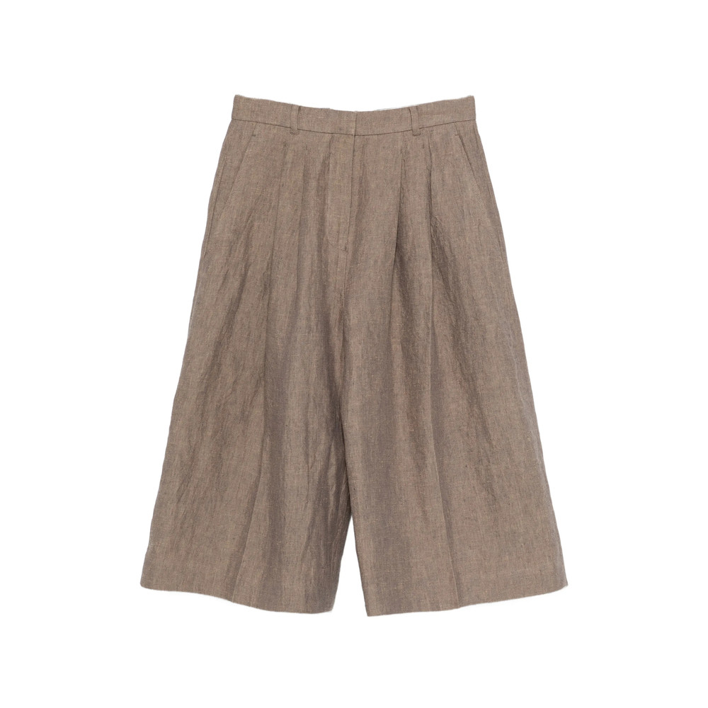 Mark Kenly Domino Tan Pennie Pleated Shorts