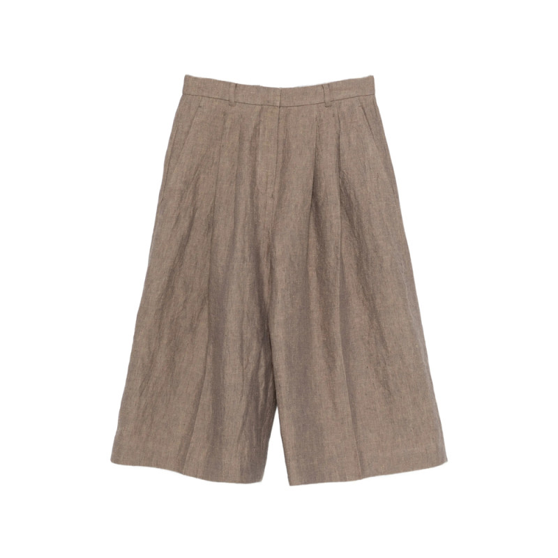 Mark Kenly Domino Tan Pennie Pleated Shorts