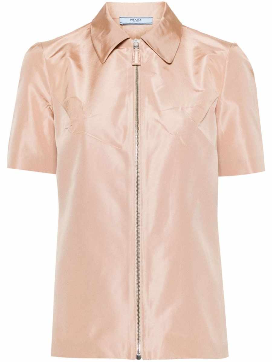 Short-sleeved faille shirt