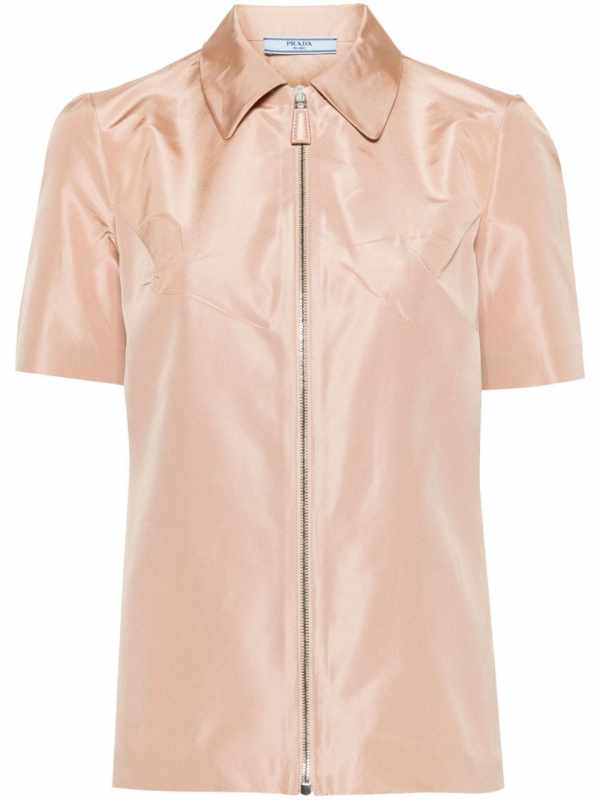 Short-sleeved faille shirt