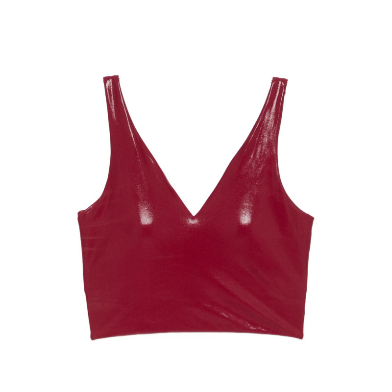 Macron V-neck Cropped Performance Top