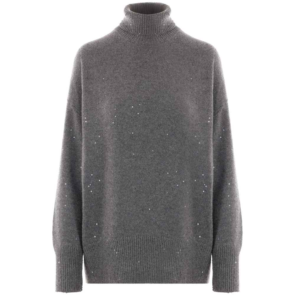 Brunello Cucinelli Sequin-embellished Roll-neck Jumper