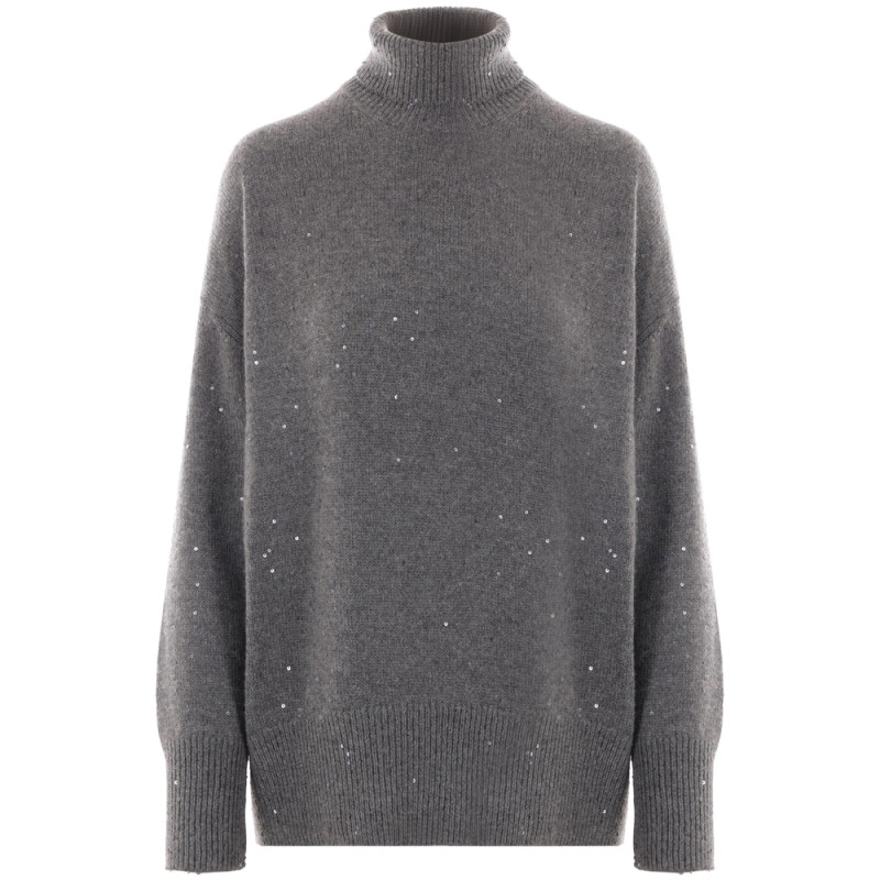 Brunello Cucinelli Sequin-embellished Roll-neck Jumper