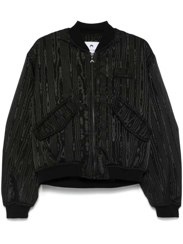 moire-effect bomber jacket