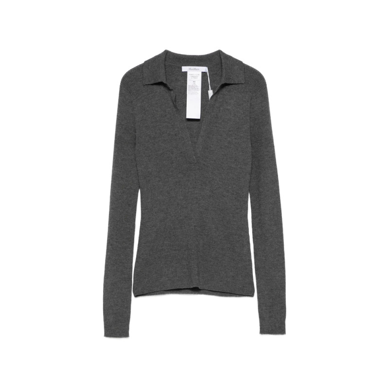 Max Mara Angel Ribbed-knit V-neck Sweater