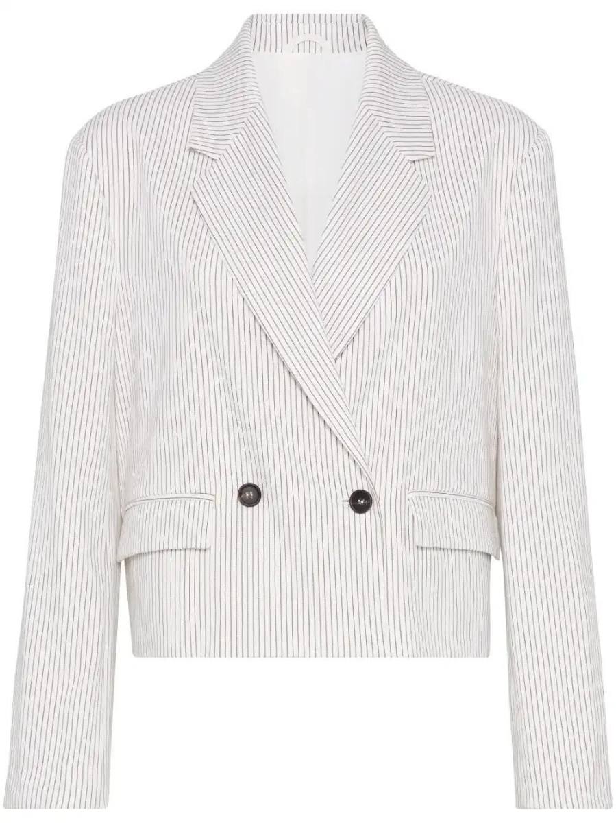 striped cropped blazer