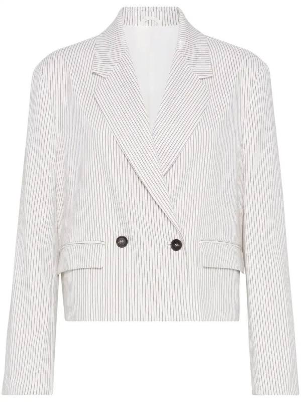 striped cropped blazer