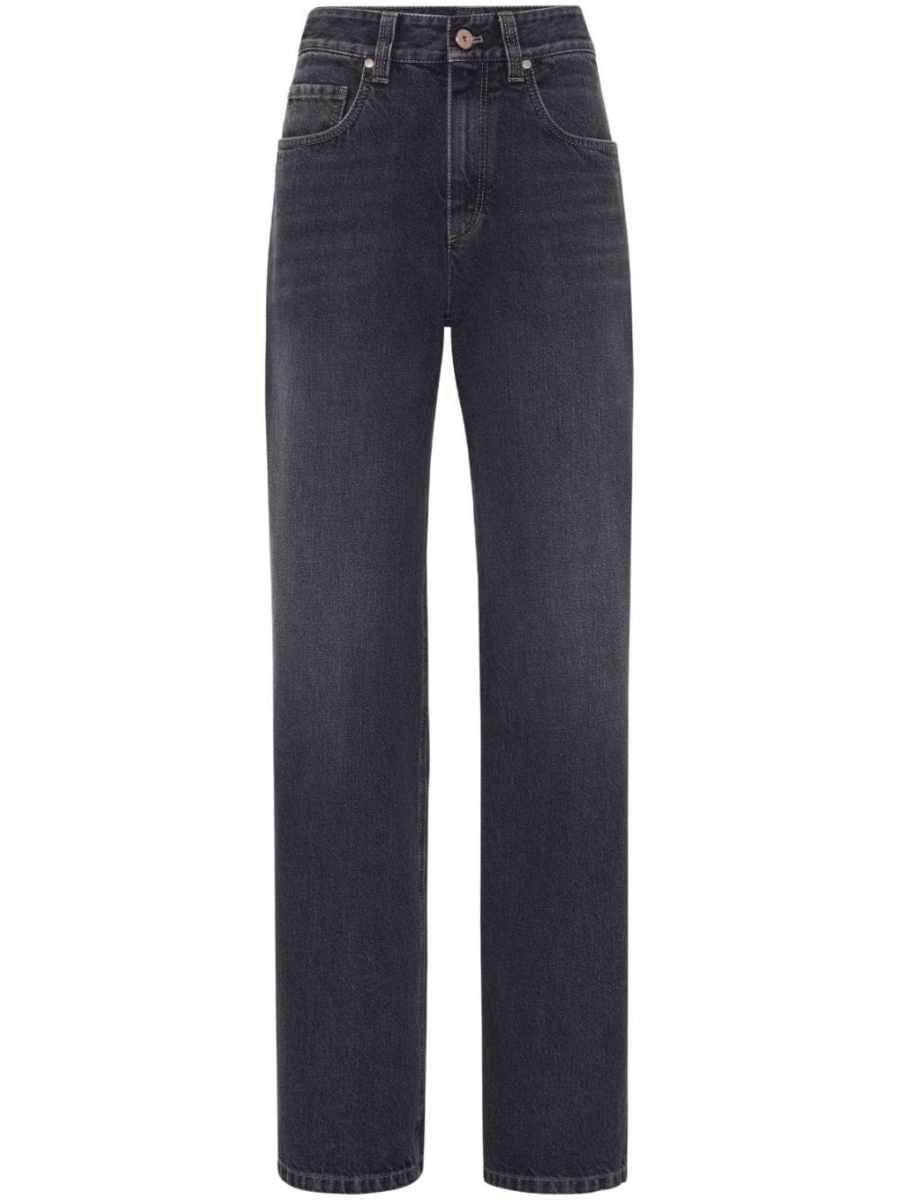 high-rise wide-leg jeans