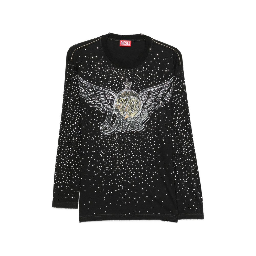 Diesel Rhinestone-embellished Long-sleeve T-shirt