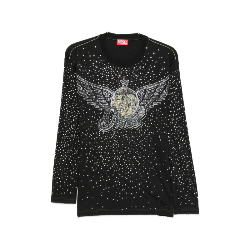 Diesel Rhinestone-embellished Long-sleeve T-shirt