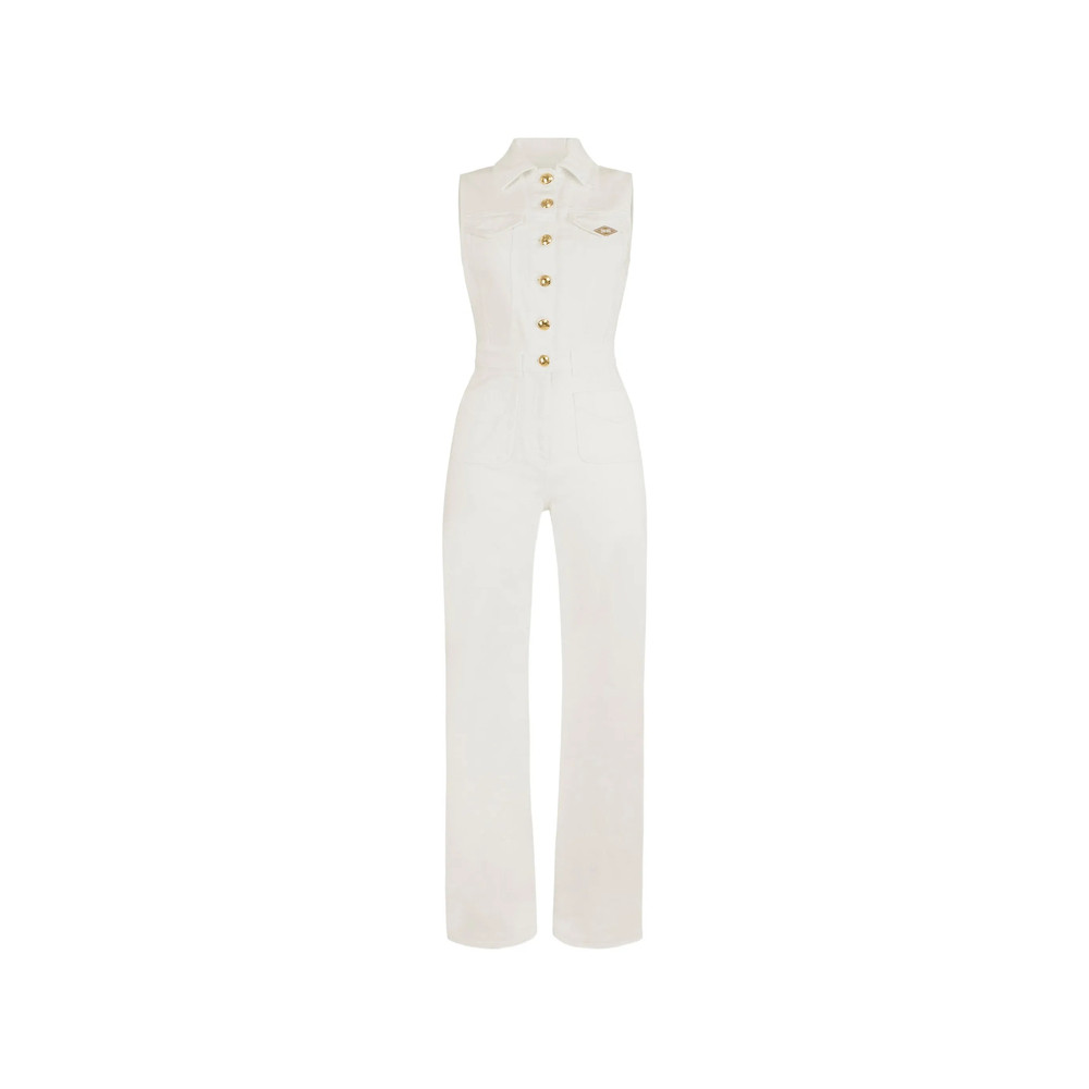 Elisabetta Franchi Logo-detail Denim Jumpsuit