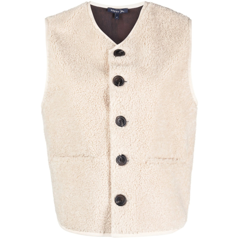 Soeur V-neck Faux-shearling Vest