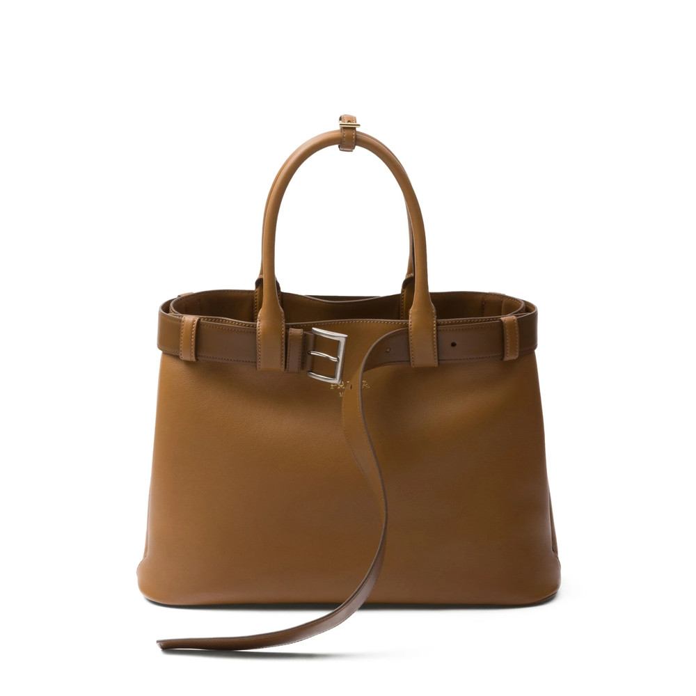 Prada Large Belted Leather Handbag