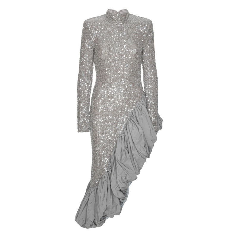 Rotate Sequin Ruffled Asymmetric Dress
