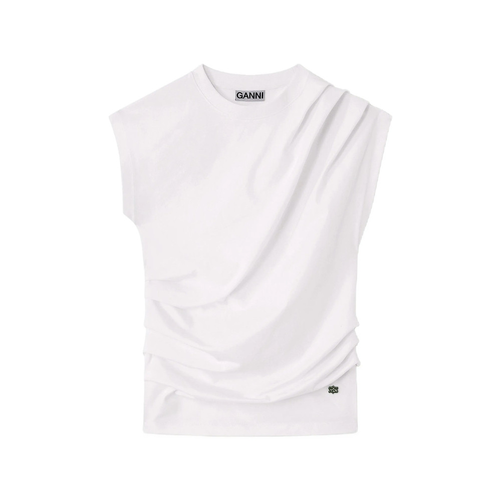 Ganni Top In Draped Jersey
