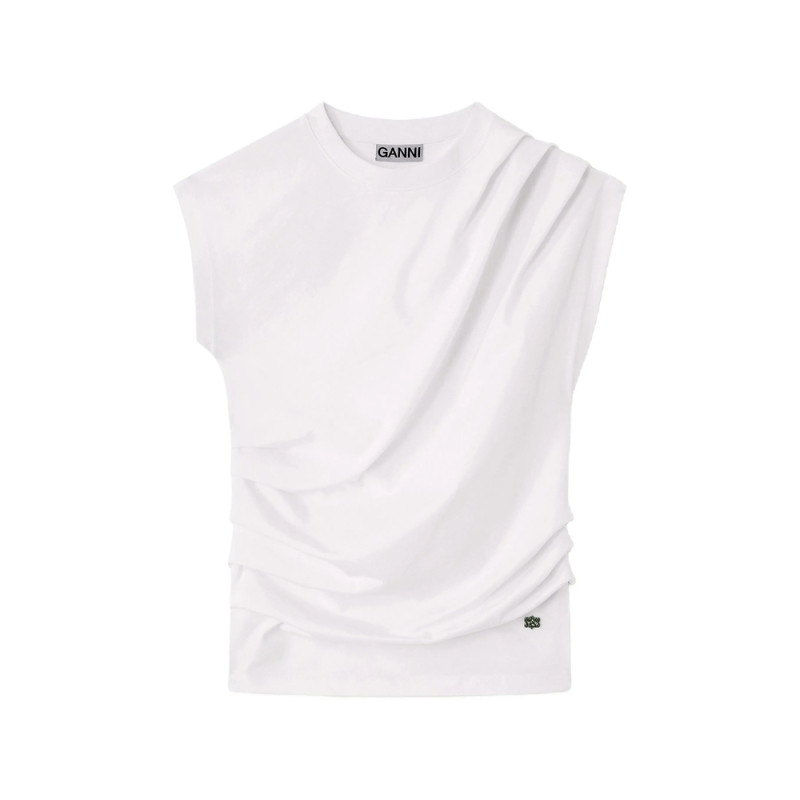 Ganni Top In Draped Jersey