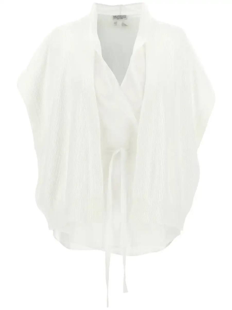 layered wrap blouse