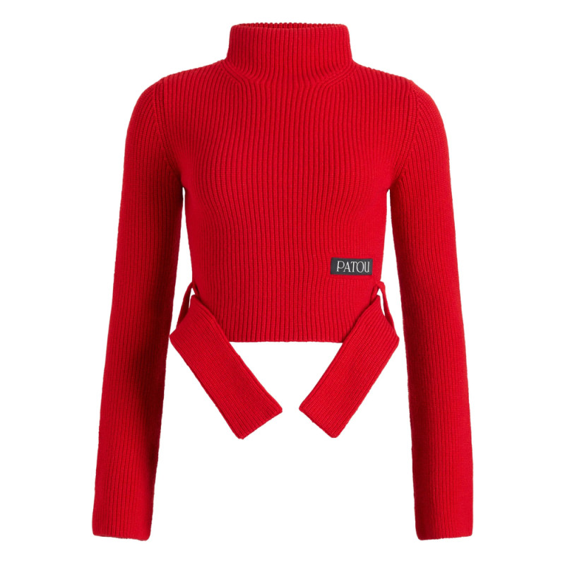 Patou Ribbed Mock-neck Top