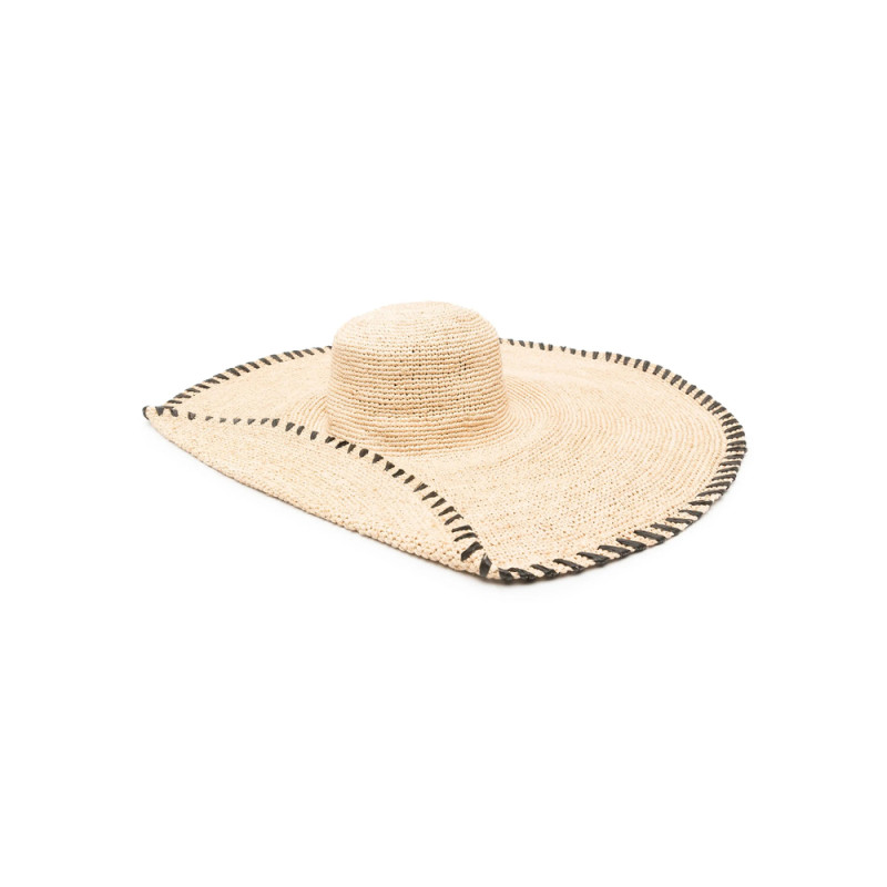 Lanvin Whipstitch-detailing Raffia Hat