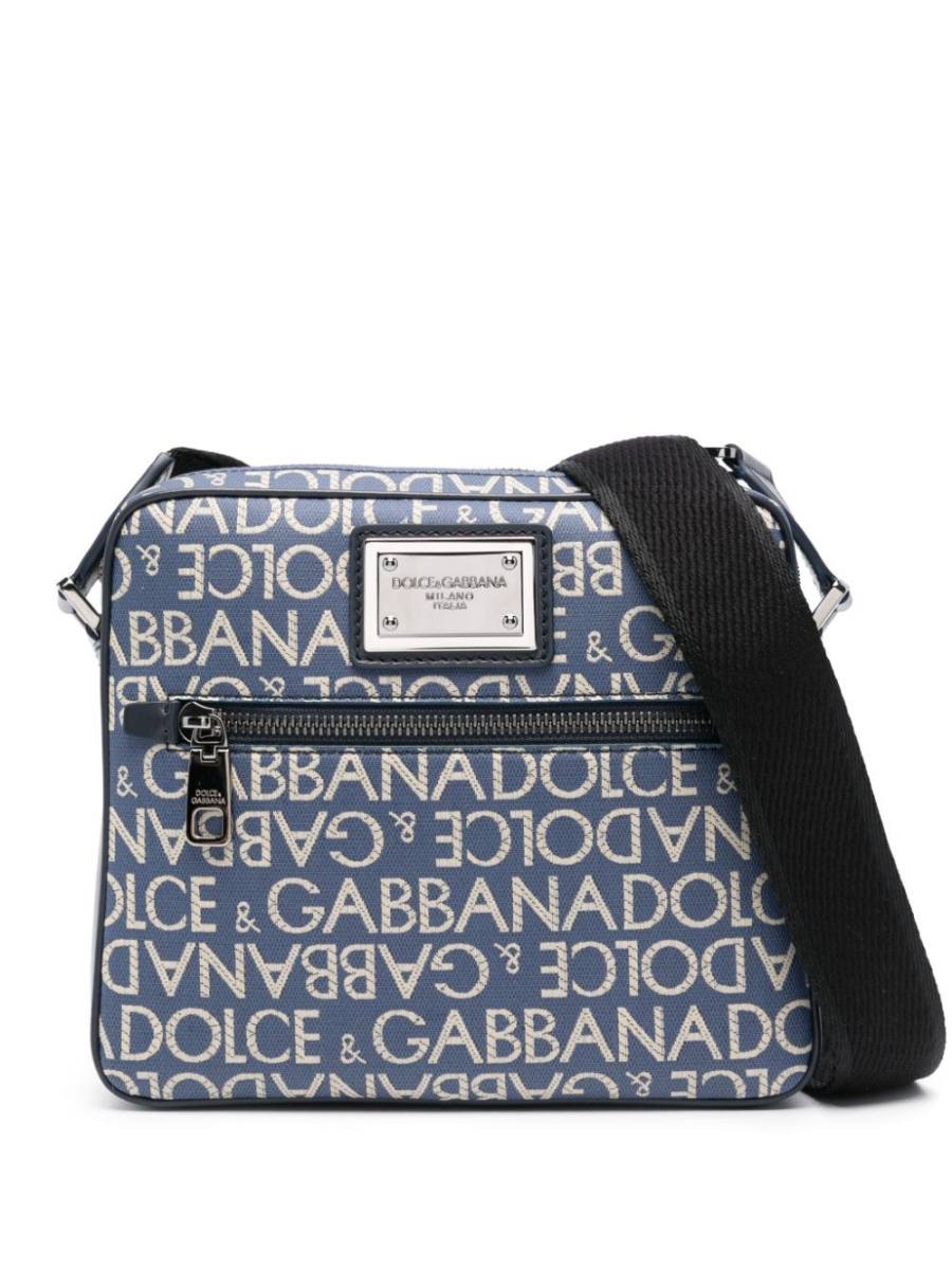 logo-jacquard messenger bag