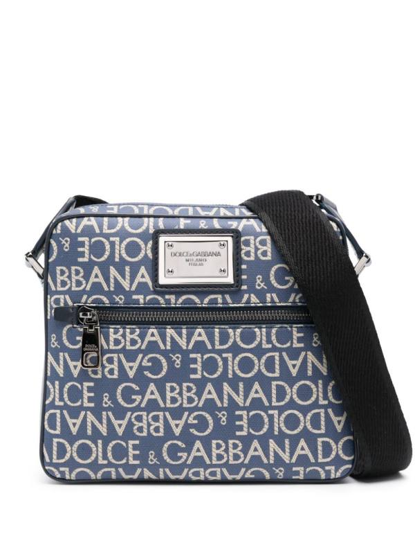 logo-jacquard messenger bag