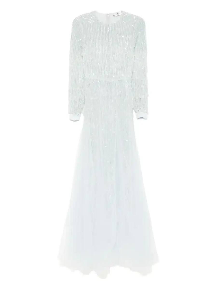 sequin fringed maxi dress