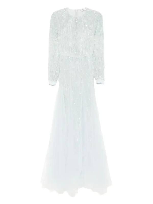 sequin fringed maxi dress