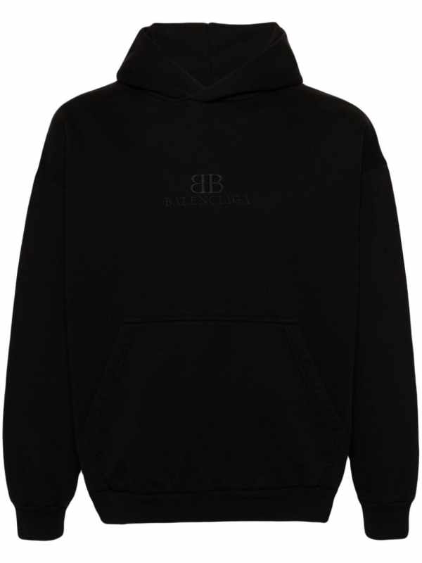 logo-embroidered cotton hoodie