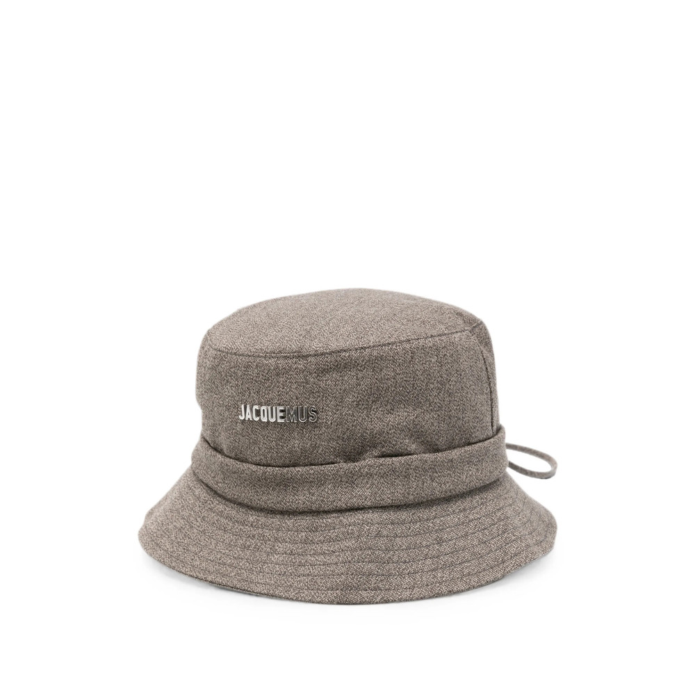 Jacquemus Logo-plaque Drawstring Bucket Hat