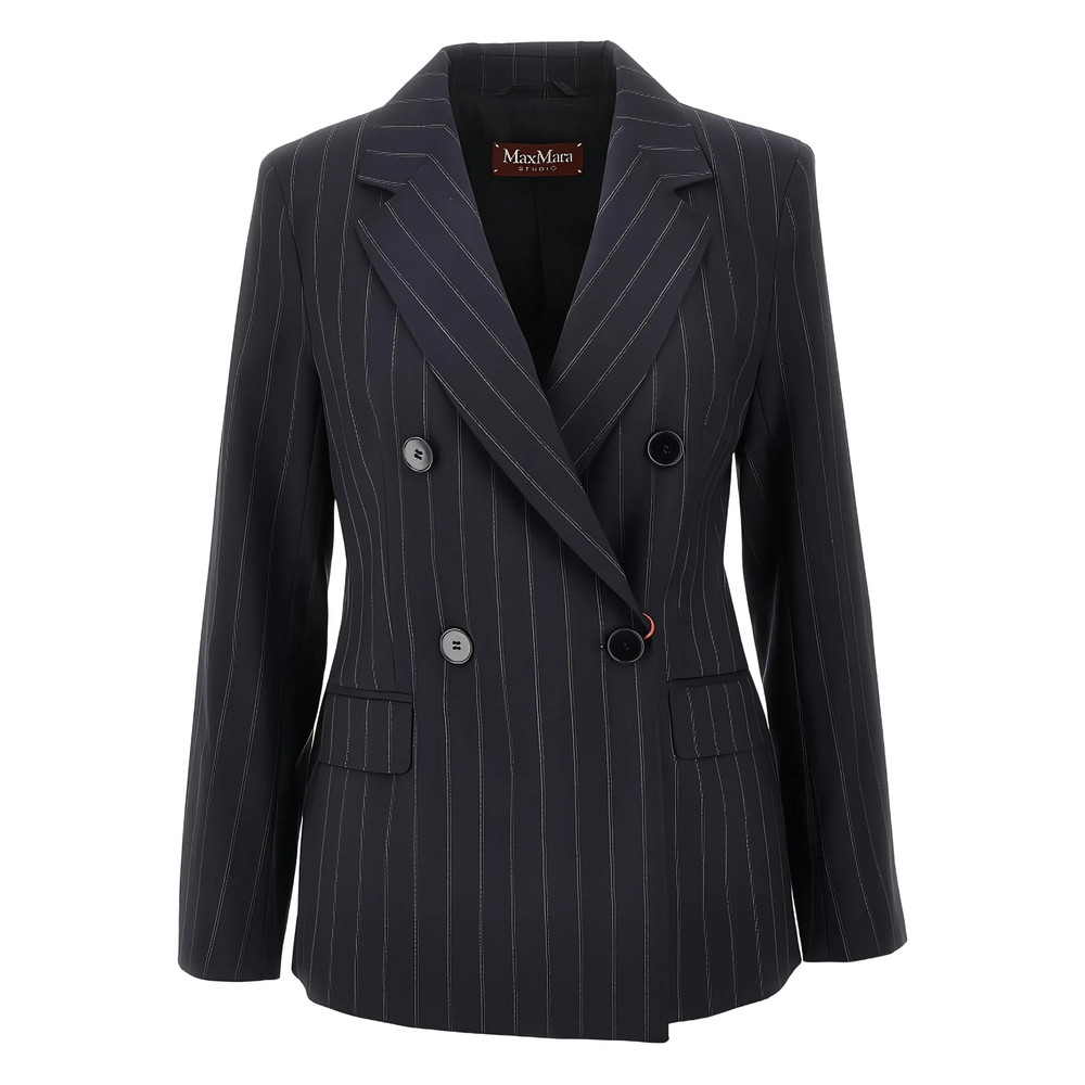 Max Mara Studio Pinstripe Double-breasted Blazer