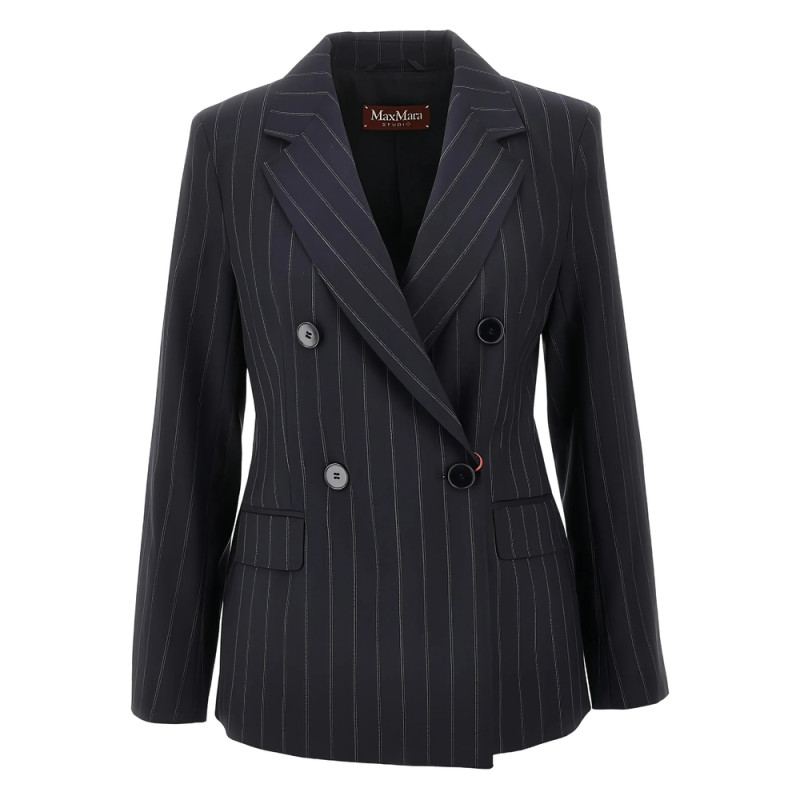 Max Mara Studio Pinstripe Double-breasted Blazer