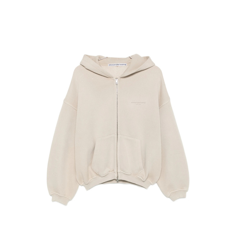 Alexander Wang Logo-print Zip-up Hoodie