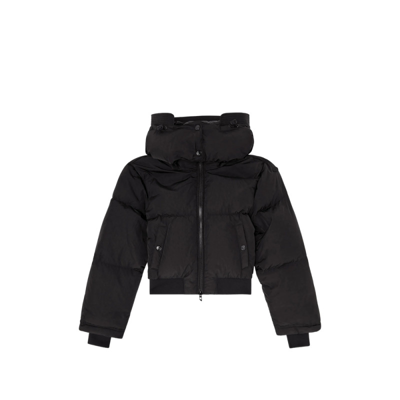 Diesel Wrinkled-nylon Down Puffer Jacket With Detachable Hood
