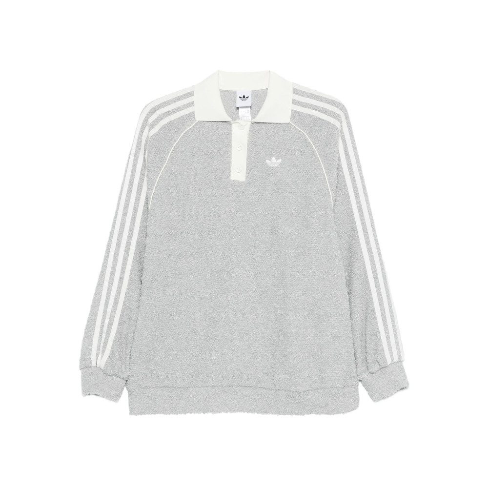 Adidas Three-stripe Bouclé Polo Top