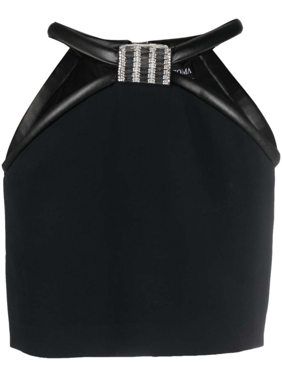 crystal-embellished cut-out miniskirt