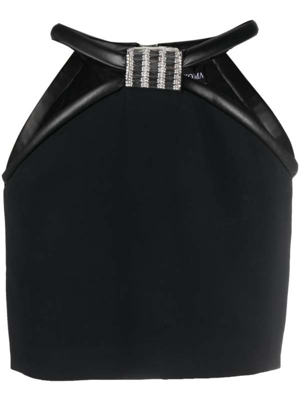 crystal-embellished cut-out miniskirt