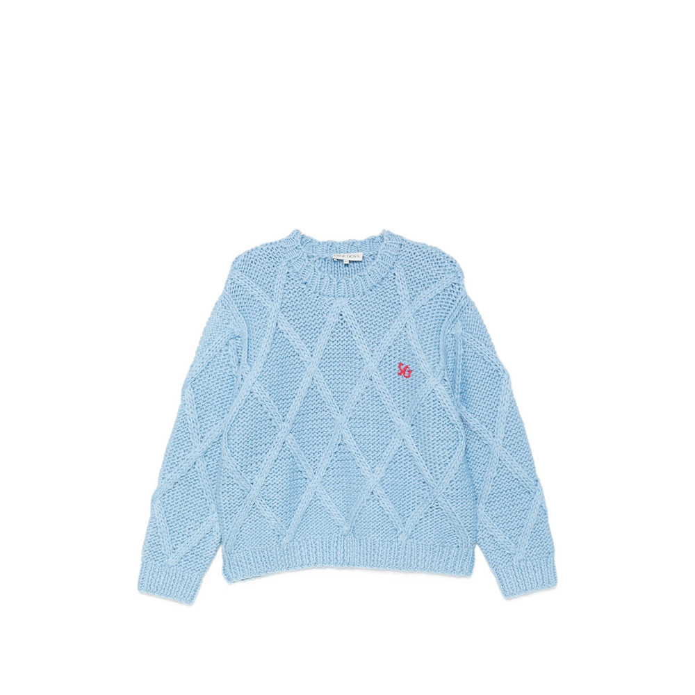 Stine Goya Cable-knit Embroidered-logo Sweater