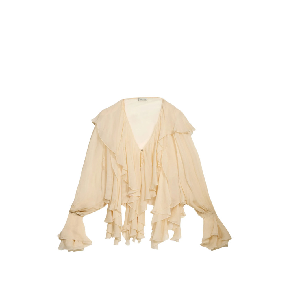Blumarine Ruffled Crepe-de-chine Blouse