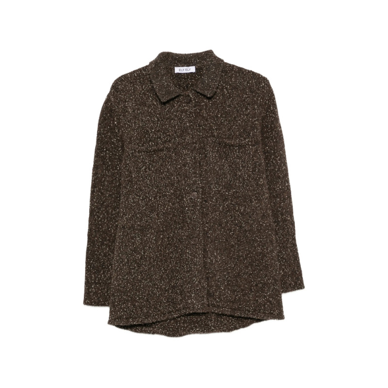 Ely Ely Flecked-knit Button-up Cardigan