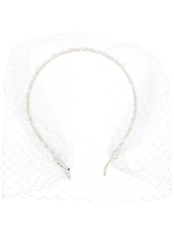veil-detail fishnet headband