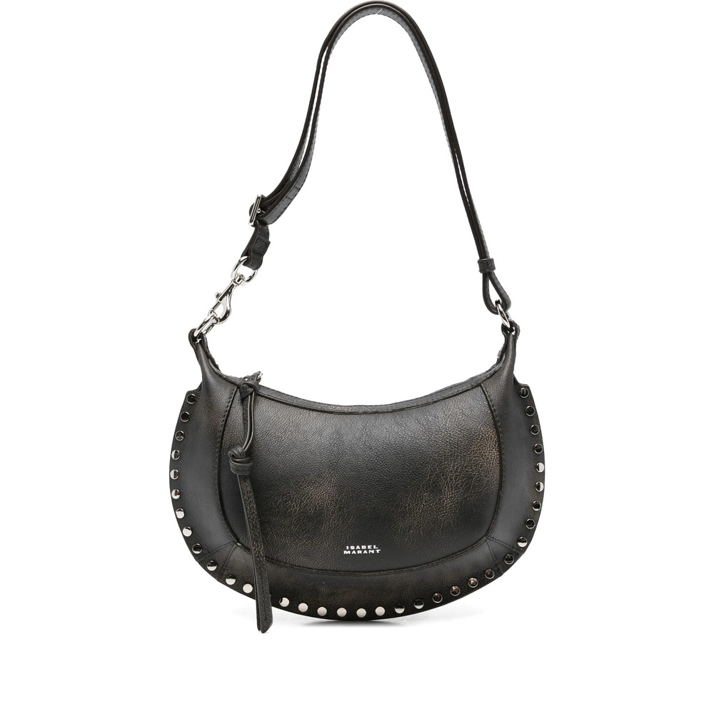 Isabel Marant Oskan Moon Stud-embellished Leather Shoulder Bag