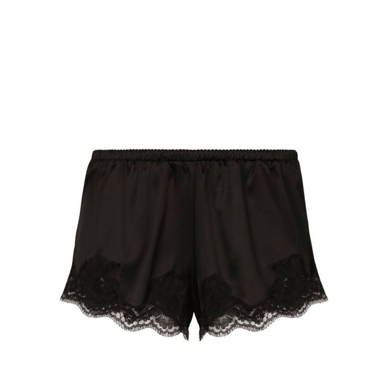 Dolce & Gabbana Lace-detailing Satin-finish Briefs