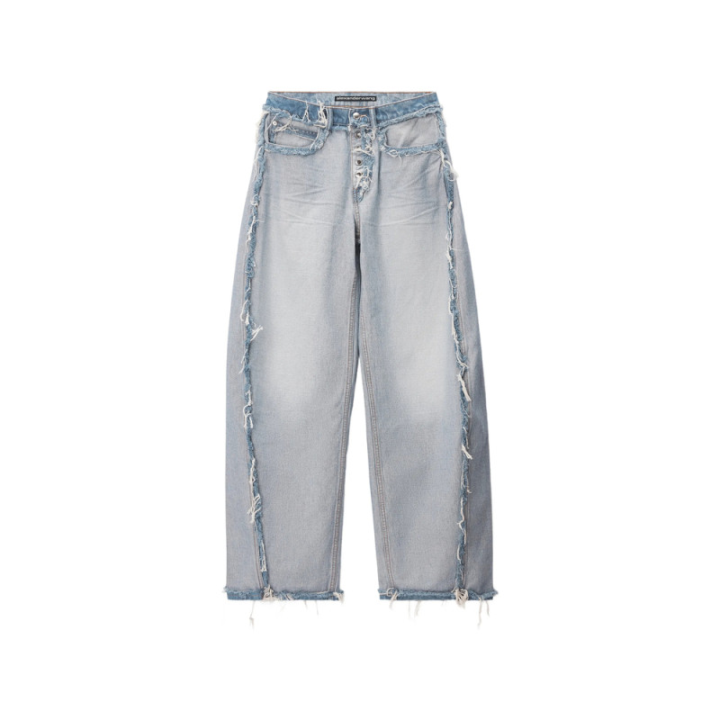 Alexander Wang Frayed-edge Wide-leg Jeans