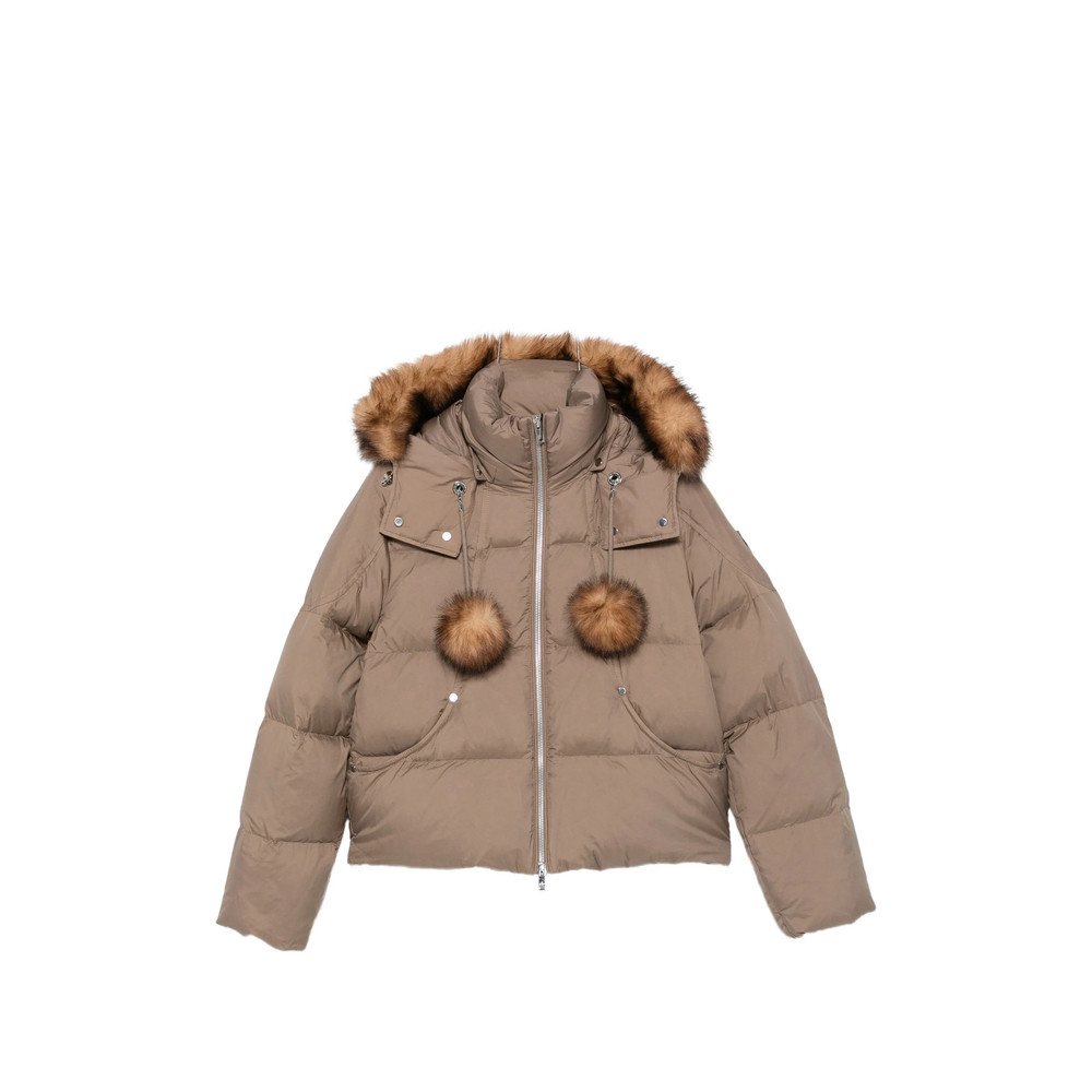 Moose Knuckles Pom-pom Trim Puffer Jacket